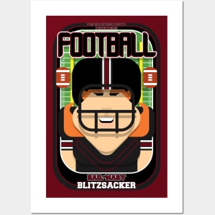 American Football Black and Maroon - Hail-Mary Blitzsacker - Jacqui version Posters and Art